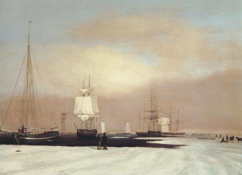 John Samuel Blunt Boston Harbor oil painting picture